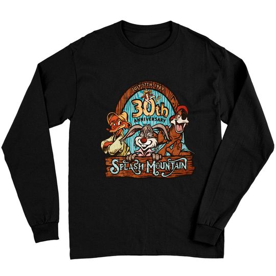 Retro Disney Splash Mountain Characters 30th 1989 Long Sleeves, Magic Kingdom WDW Holiday Long Sleeves