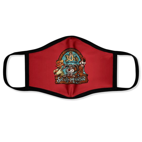 Retro Disney Splash Mountain Characters 30th 1989 Face Masks, Magic Kingdom WDW Holiday Face Masks