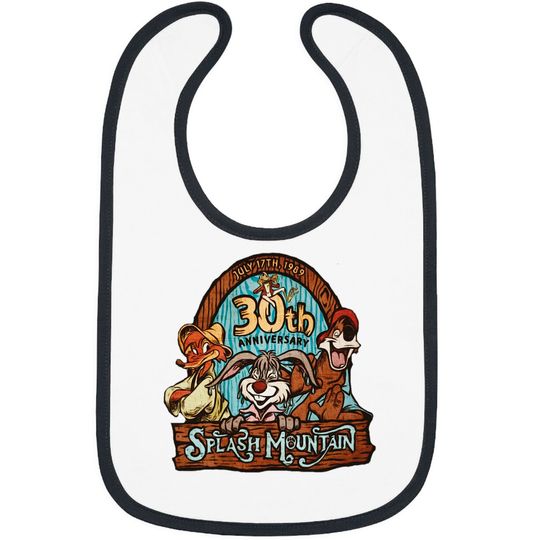 Retro Disney Splash Mountain Characters 30th 1989 Bibs, Magic Kingdom WDW Holiday Bibs