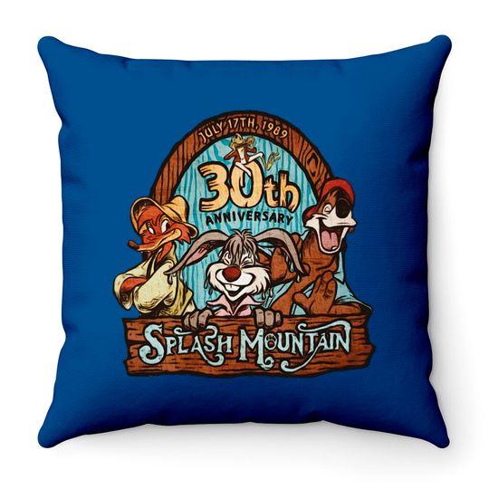 Retro Disney Splash Mountain Characters 30th 1989 Throw Pillows, Magic Kingdom WDW Holiday Throw Pillows