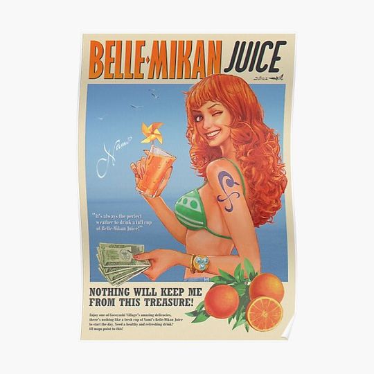 Nami Orange Juice Premium Matte Vertical Poster