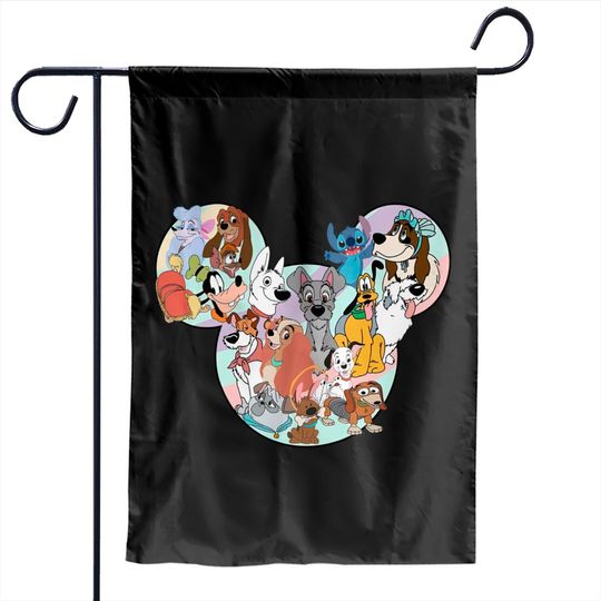 Discover Disney Dogs Garden Flags, Dog Lover Disney Garden Flags, Disney Garden Flags