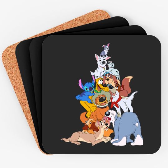 Disney Dogs Coasters, Disney Pluto, Bolt Percy Dug Coasters, Disney Dog Mom & Lovers