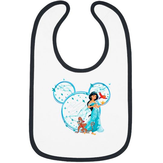 Princess Jasmine Bibs, Disney Jasmine Bibs, Disney Princess Mickey Head Bibs, Disney Princess Bibs