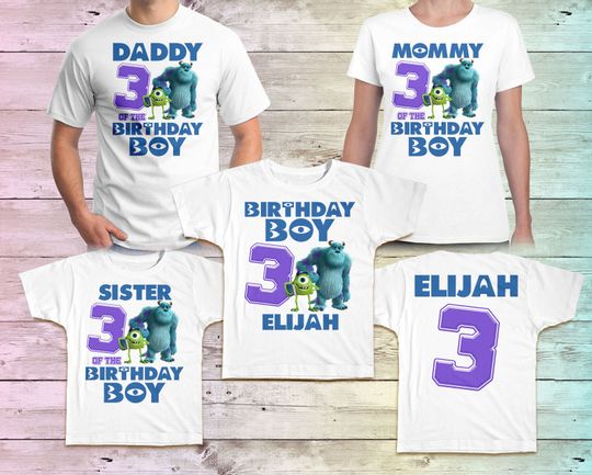 Monsters inc Birthday Shirt, Disney Family Birthday shirt