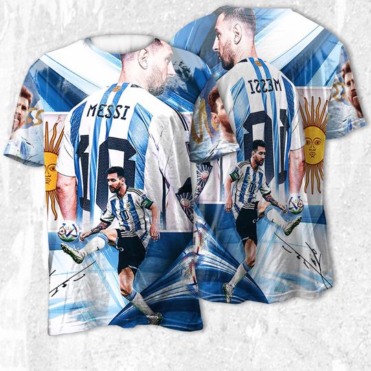Messi 10 Fifa World Cup Signature 3D T-shirt