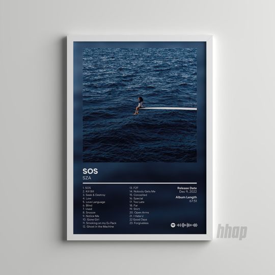SZA - Sos - Custom Album Poster - Hip Hop Wall Art - Album Cover