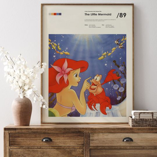 The Little Mermaid, The Little Mermaid Print, Disney The Little Mermaid Vintage Poster