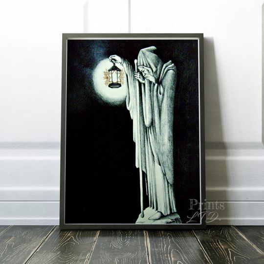 LE.D ZE.PP.ELIN Man with Lantern Premium Art Print  | 1970s Rock Music Band Posters