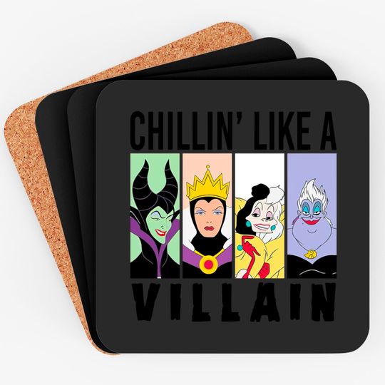 Disney Villain Coasters, Chillin' Like A Villain Coasters, Maleficent Coasters