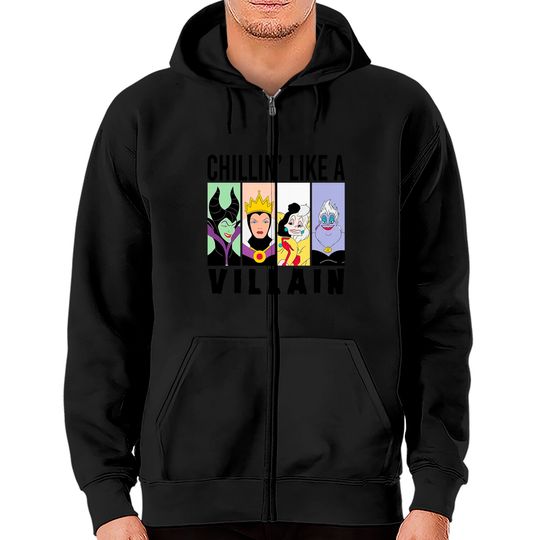 Disney Villain Zip Hoodies, Chillin' Like A Villain Zip Hoodies, Maleficent Zip Hoodies