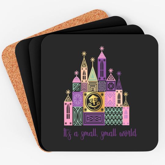 small world Coasters, its a small world Coasters, pastel disney Coasters