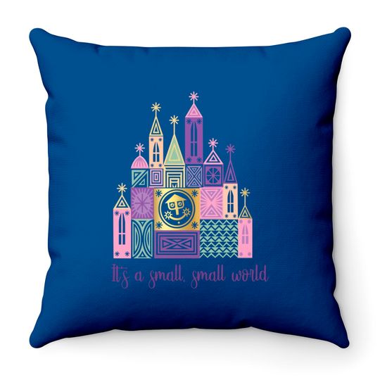 small world Throw Pillows, its a small world Throw Pillows, pastel disney Throw Pillows