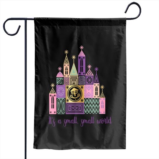 small world Garden Flags, its a small world Garden Flags, pastel disney Garden Flags