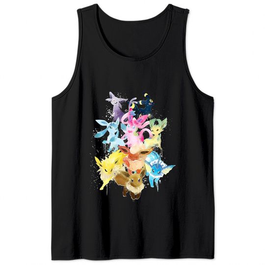 Tank Tops Black Man Woman Child Evoli Eevee Evolutions