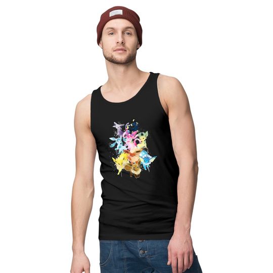 Tank Tops Black Man Woman Child Evoli Eevee Evolutions