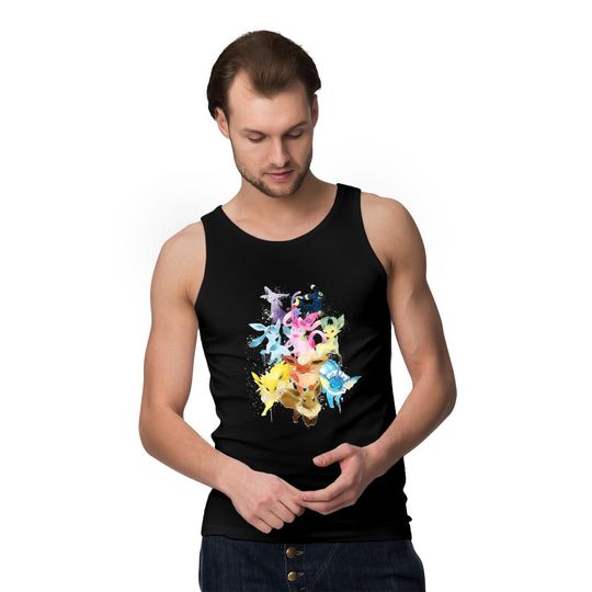 Tank Tops Black Man Woman Child Evoli Eevee Evolutions