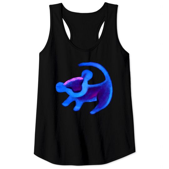 Disney Lion King Simba Cave Painting Blue Hue Tank Tops, Magic Kingdom