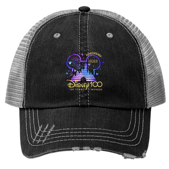 Disney 100th Anniversary Trucker Hats, Disney 100 Year of Wonder Anniversary Trucker Hats