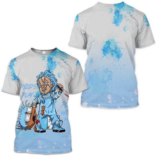 Chucky Chuckie Child's Play Sneaker Shirt Match Retro University Blue 5s Tee
