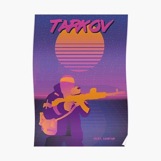 Discover Sanitar- Escape From Tarkov - SynthWave Premium Matte Vertical Poster