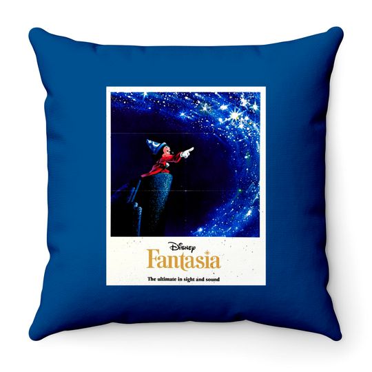 Disney Mickey Mouse Fantasia Retro Poster Throw Pillows