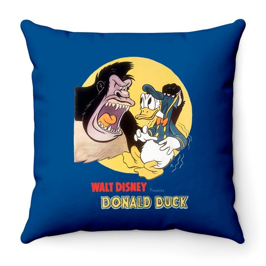 Disney Mickey And Friends Funny Donald Duck And The Gorilla Throw Pillows, Magic Kingdom Unisex Throw Pillows