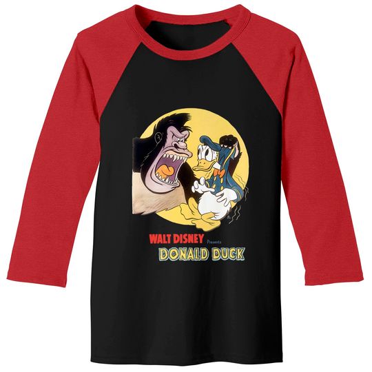 Disney Mickey And Friends Funny Donald Duck And The Gorilla Baseball Tees, Magic Kingdom Unisex Baseball Tees