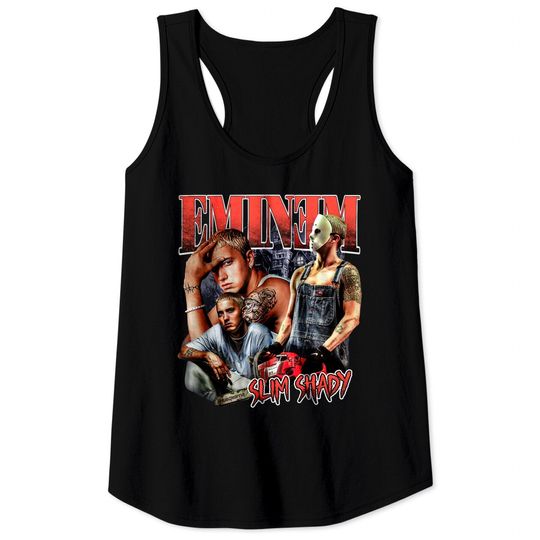 EMINEM- Slim Shady Tank Tops, Vintage Style Eminem The Real Slim Shady Rap Tank Tops