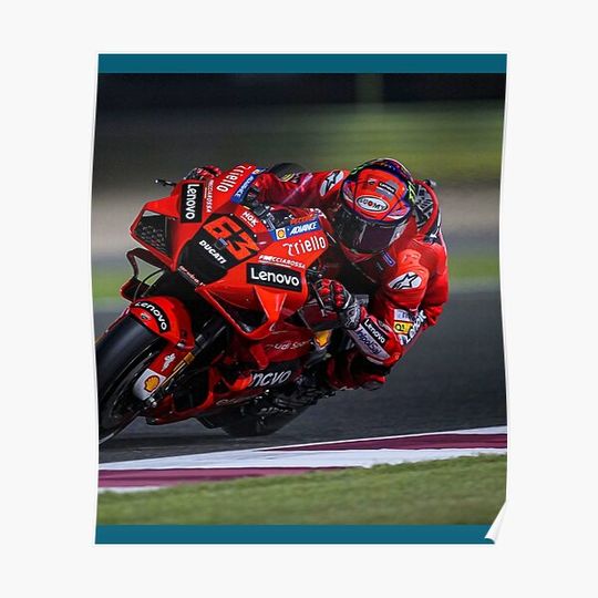 Discover Francesco Bagnaia racing his 2021 MotoGP motorcycle Sleeveless Top Premium Matte Vertical Poster