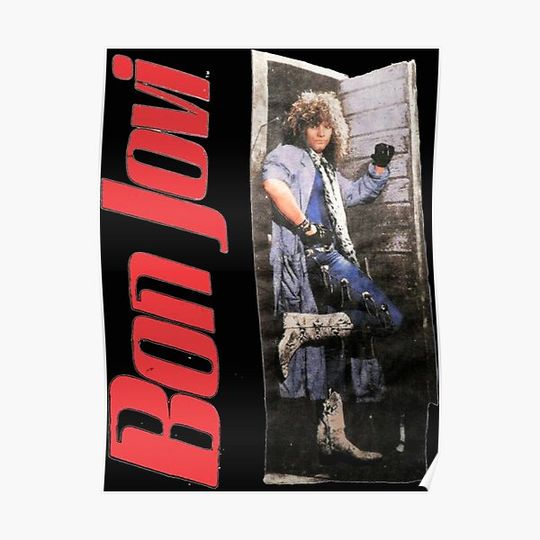 Vintage 1987 Bon Jovi Slippery When Wet World Gifts For Fans, For Men and Women, Gift Christmas Day Premium Matte Vertical Poster