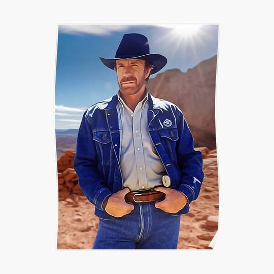 Chuck Norris Texas Ranger Premium Matte Vertical Poster