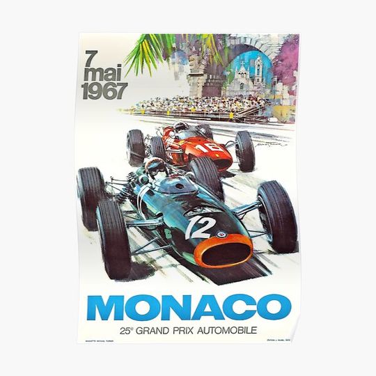 Discover Monaco Grand Prix 1967 Poster Premium Matte Vertical Poster