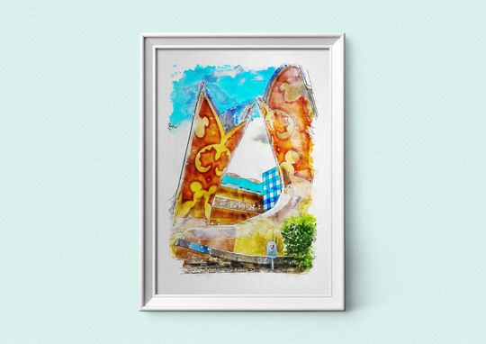 Cowboy Boots Watercolour Sketch Print, Country Fair, All Star Music Resort, Disney Prints, A3, A4, A5