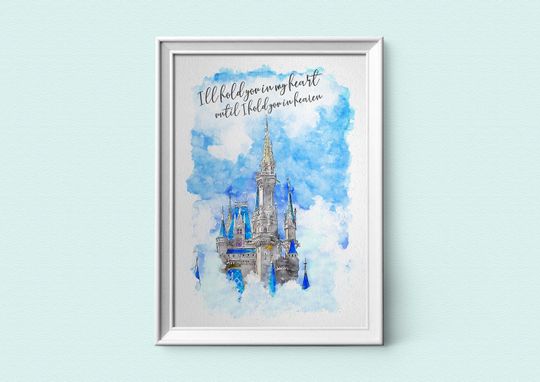Disney Inspired Quote Print, I'll Hold You In My Heart Until I Hold You In Heaven.