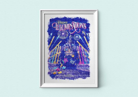 Illuminations Sketch Print, Disneyland Paris Poster, Disney Prints