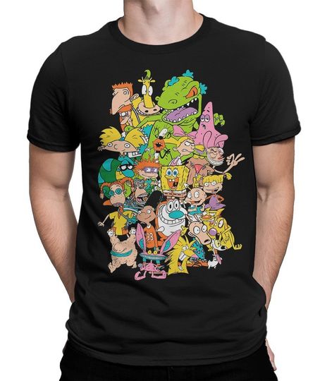 Old School Cartoons T-Shirt, Ren and Stimpy Hey Arnold Shirt