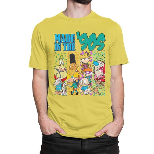Made In The 90's Old School Cartoons T-Shirt / Ren and Stimpy Hey Arnold Shirt