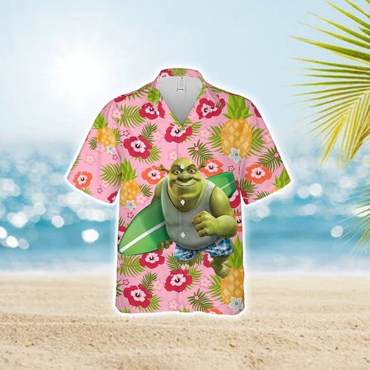 Shrek Hawaiian Aloha Shirt, Hawaiian Shirt, disney trip 2023, Animal Kingdom Hawaiian