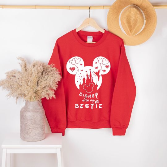 Disney With My Bestie Sweatshirt, Disney Castle Sweatshirt, Family Disney Trip Sweatshirt