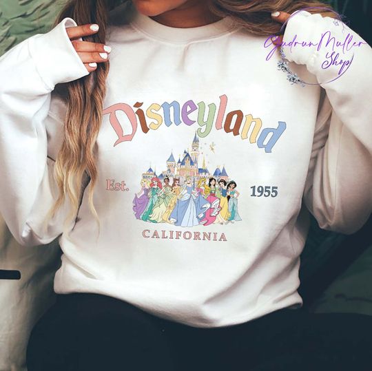 Vintage Disney Princess est 1955 California Sweatshirt, Disney Princess Shirt