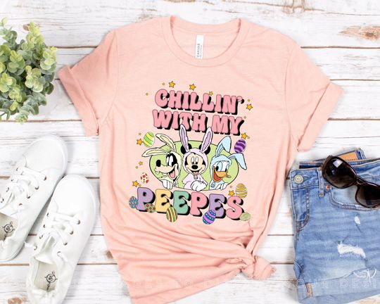 Chilling With The Peeps Disney T-Shirt, Disney Easter Youth Tee, Mickey And Friends Easter