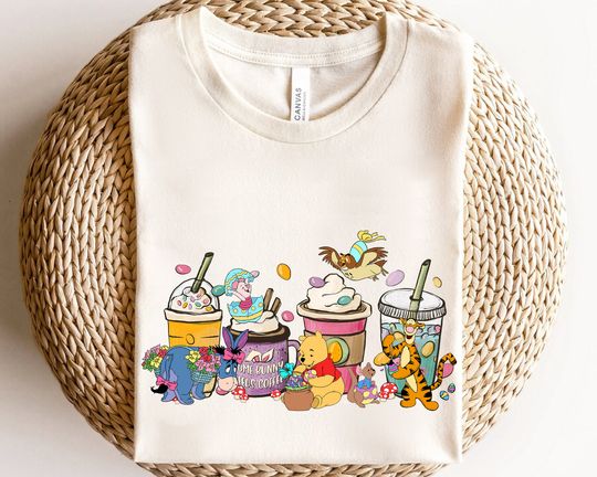Disney Winnie The Pooh & Friends Easter Coffee Tea Cup Bunny Egg Epcot Shirt