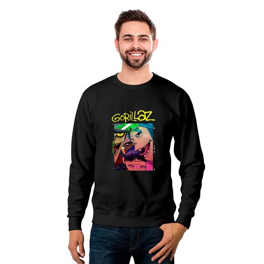 Gorillaz Sweatshirt, Rock Band Gorillaz Sweatshirt, Vitural Music Band Sweatshirt
