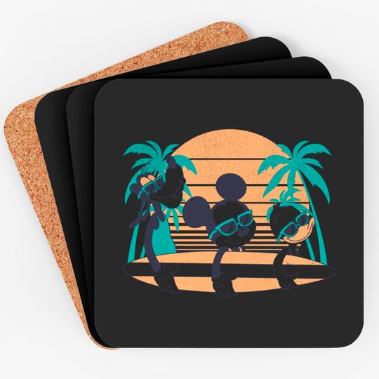 Disney Mickey and Friends Retro Surf Mickey Mouse and Goofy Group Coasters,Disney World