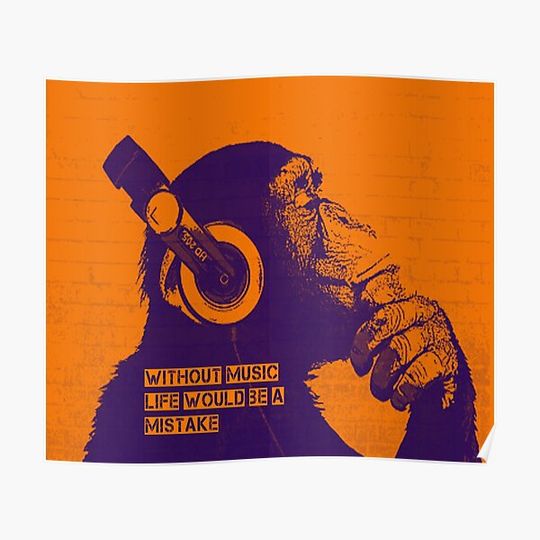 Without Music Life Would Be A Mistake - Banksy Art and Music Quote Premium Matte Vertical Poster