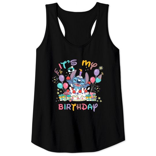 Disney Stitch Birthday Tank Tops, Its My Birthday, Disney Birthday Tank Tops, Family Birthday Tank Tops, Birthday Crew Tank Tops