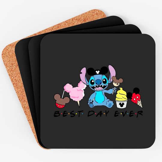 Best Day Ever Coasters, Stitch Coasters, Snacks Coasters, Food Coasters, Disney Gift Coasters