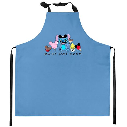Best Day Ever Kitchen Aprons, Stitch Kitchen Aprons, Snacks Kitchen Aprons, Food Kitchen Aprons, Disney Gift Kitchen Aprons
