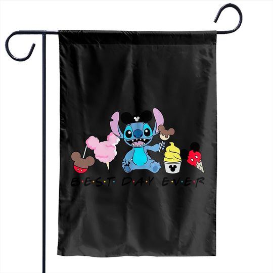 Best Day Ever Garden Flags, Stitch Garden Flags, Snacks Garden Flags, Food Garden Flags, Disney Gift Garden Flags